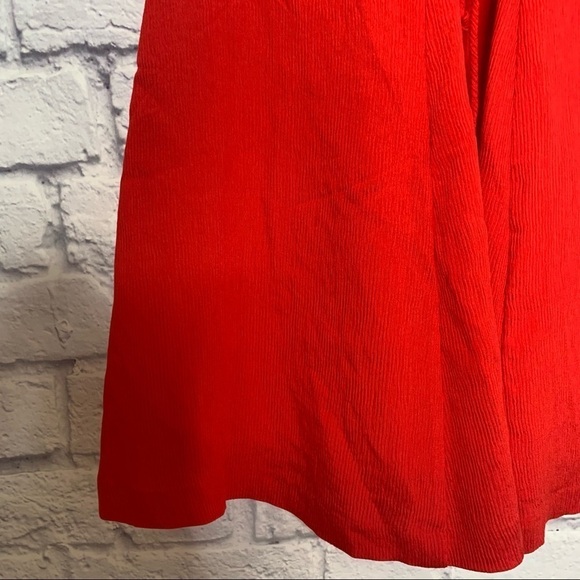 Anthropologie Maeve Red Corset Front Ribbed Textured A-Line Dress - Picture 11 of 15